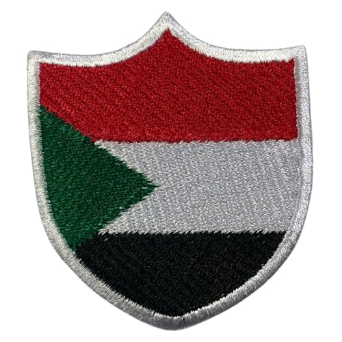 Sudan bestickter Schildflaggen-Aufnäher, zum Aufbügeln oder Aufnähen, Nationalsymbol, Militär-Aufnäher für Kleidung, Rucksäcke, Mützen Sudan bestickter Schildflaggen-Aufnäher, zum Aufbügeln oder Aufnähen, Nationalsymbol, Militär-Aufnäher für Kleidung, Rucksäcke, Mützen von Generisch