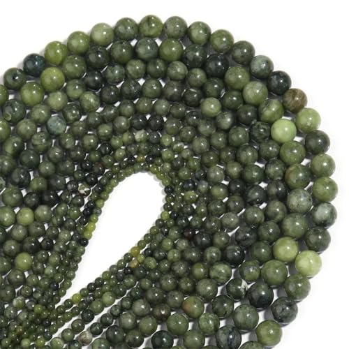 Südliche Jadeperlen, Natursteinperlen für Schmuckherstellung, DIY, Armband, Halskette, Schmuck, EN8, 4 mm, 90 Stück, 1 Strang von Generisch