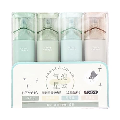 Süße Highlighters - 4PCS Glitter Pastell Flash Stifte | Smooth Shimmery Marker Set | Funkelnde Note Take | Verwendung Für Journaling, Planung Und Tagebuchdekoration | Fun School & Office Supplies von Generisch