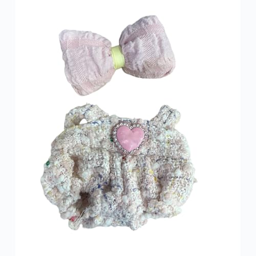 Süße Minipuppe Kleidung für Puppe, Passende Kleidung für die Plüsch Toy, Outfit mit Zubehör, Kleidung Set für 15cm große original Puppe (Pink) von Generisch