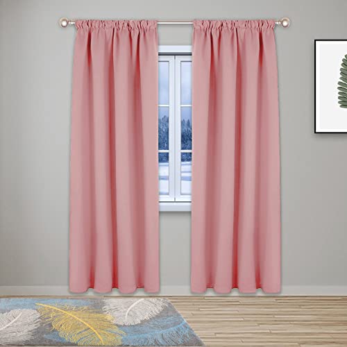 Superweiche Verdunkelungsvorhänge für Kinderzimmer und Wohnzimmer, Thermo-Fensterbehandlungen, Bleistiftfalten-Design, 279,4 x 190,5 cm (B x L), ideal für Lichtblockierung und Privatsphäre, Rosa, 1 von Generisch