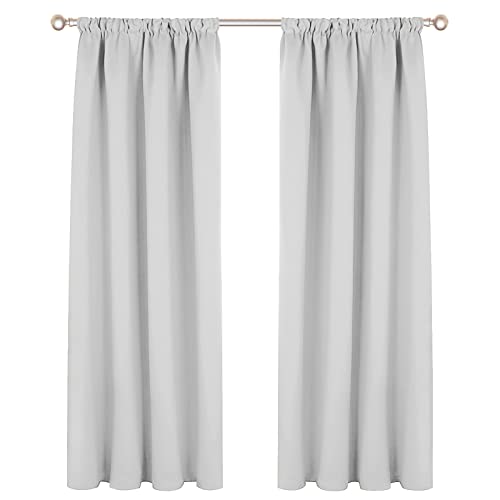 Superweiche Verdunkelungsvorhänge für Schlafzimmer und Wohnzimmer, wärmeisolierte Fensterbehandlungen für Kinder, Bleistiftfalten-Design, Grau, 228,6 x 190,5 cm, 1 Packung, ultimative Lichtblockierung von Generisch