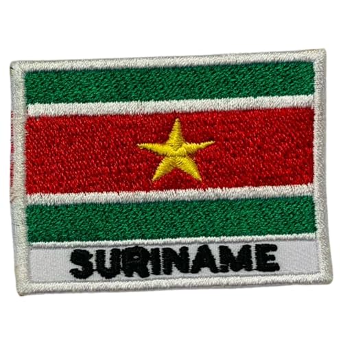 Suriname bestickte Flagge mit Namen Patch Aufbügeln/Aufnähen Abzeichen Nationalsymbol Militär Patch für Kleidung Rucksäcke Kappen Suriname bestickte Flagge mit Namen Patch Aufbügeln/Aufnähen Abzeichen Nationalsymbol Militär Patch für Kleidung Rucksäcke Kappen von Generisch