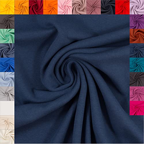 Swafing Heike Bündchenstoff Schlauchware Coupon (Jeansblau, 0,5m) (744) - 27 verschiedene Farben von Generisch