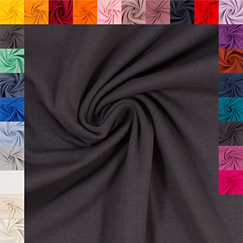 Swafing Heike Bündchenstoff Schlauchware, 95% Baumwolle, 5% Elastan, dunkelanthrazit, 0,5m, 27 Farben von Generisch