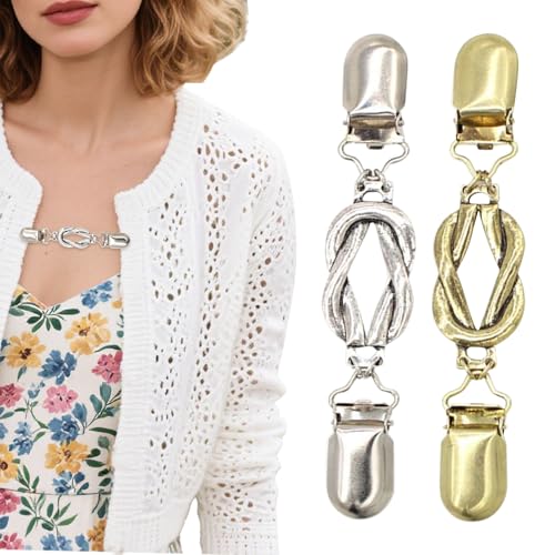 Sweater Clasp,Shirt Cinch Cardigan Clips | 2 Stück Stecknadeln ung Dekoration Für Damen Pullover Schals er Blusen Hosen Sweater Clasp,Shirt Cinch Cardigan Clips | 2 Stück Stecknadeln ung Dekoration Für Damen Pullover Schals er Blusen Hosen von Generisch