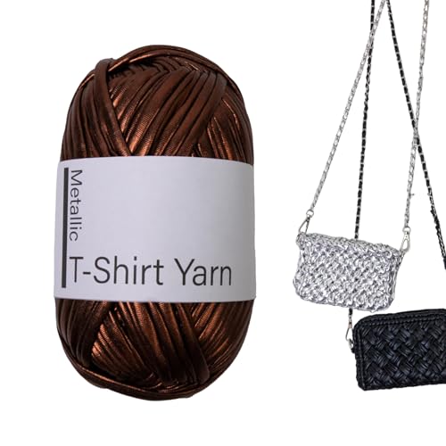 T-Shirt-Garn, elastisches Strickgarn, Jumbo-Strickgarn, riesiges sperriges Garn für Armstricken, handgefertigte Überwurfdecke, Handwerk, Teppiche, glänzendes T-Shirt-Stricken, Ya, rn, Shine Ya.rn von Generisch