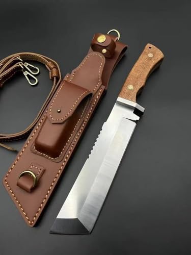 TEERMA MO3 - eIntgriertes geschmiedetes gerades Messer im Freien mit fester Klinge, Überlebensmesser, Perfektes Bushcraft Messer Outdoor,Jagdmesser von Generisch