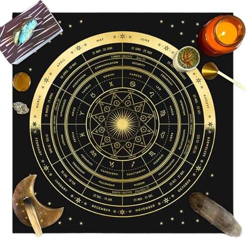 Tarot -Altar -Stoff - Quadratmieter Witch Matte, spirituelles Orakel -Lesebad | Tischabdeckung für weiche Astrologie, heidnischer Ritual Teppich für Wahrsagung, Kristallnetz, Magie, metaphysisc Tarot -Altar -Stoff - Quadratmieter Witch Matte, spirituelles Orakel -Lesebad | Tischabdeckung für weiche Astrologie, heidnischer Ritual Teppich für Wahrsagung, Kristallnetz, Magie, metaphysisc von Generisch