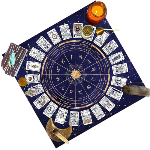 Tarot -Ausbreitung Stoff - riesige Abdeckung von Tarot -Stoff | Einfach zu speichern empfindliche Gottesdienste Top | Samtbrettspielmatten für die Verbreitung der Wahrsagerei von Generisch