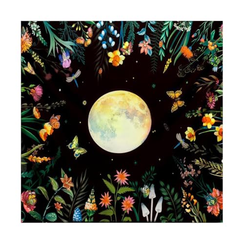 Tarot-Tischdecke - Hexen-Tischdecke, das Tuch verändern | Spirituelle Tischdecke für Heilige Orte, Schmetterlings- und Blumenmeer Tarot-Tischdecke Heilige Tischdecke, Wohnkultur Meer von Generisch