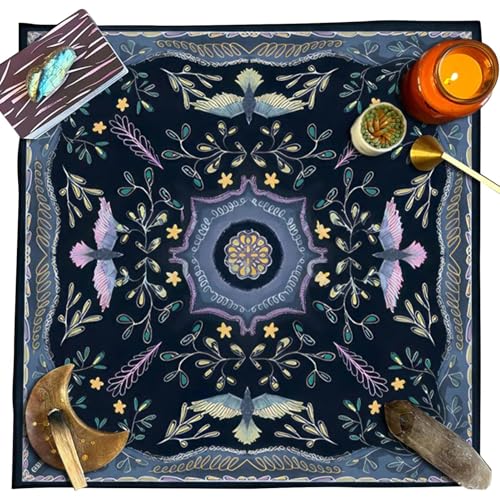 Tarot-Tuch, Tarot-Tischdecke | Quadratisches Samt-Altertuch 19,68 x 19,68 Zoll | Tischdecke, Hexereibedarf, Mondphasen-Schmetterlings-Sonnenmatte für Altarveranstaltungen, Berater-Magier Tarot-Tuch, Tarot-Tischdecke | Quadratisches Samt-Altertuch 19,68 x 19,68 Zoll | Tischdecke, Hexereibedarf, Mondphasen-Schmetterlings-Sonnenmatte für Altarveranstaltungen, Berater-Magier von Generisch