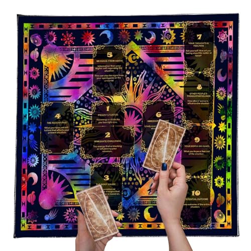 Tarot-Tuch - Wahrsage-Deko Unterlage | Klassische Wahrsagetuch für das Lesen der Karten, Auch für Meditation, Geeignet für Anfänger Tarot-Tuch - Wahrsage-Deko Unterlage | Klassische Wahrsagetuch für das Lesen der Karten, Auch für Meditation, Geeignet für Anfänger von Generisch