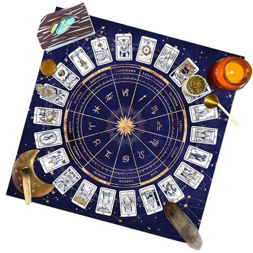 Tarot -Wahrsagerei Altartuch - Pendel Altar Tischtuch | Square Astrology Oracle Pad | Delicate Divinations Tischdecke Velvet Witch Tarot Tuch Für Altar | Keltische Kreuzmuster -Astrologiesterne Tarot -Wahrsagerei Altartuch - Pendel Altar Tischtuch | Square Astrology Oracle Pad | Delicate Divinations Tischdecke Velvet Witch Tarot Tuch Für Altar | Keltische Kreuzmuster -Astrologiesterne von Generisch