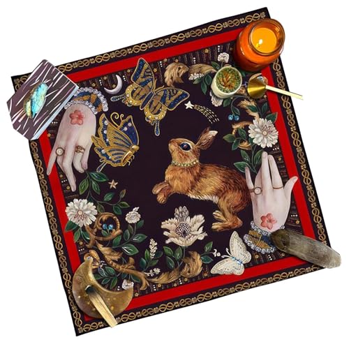 Tarotkartentuch, Altartuch - 19,68 x 19,68 Zoll quadratisches Altertuch für Tarottisch,Tarot-Zubehör, Mondphasen-Schmetterlings-Sonnendruck, Hexereizubehör für das Picknick am Tischeingang Tarotkartentuch, Altartuch - 19,68 x 19,68 Zoll quadratisches Altertuch für Tarottisch,Tarot-Zubehör, Mondphasen-Schmetterlings-Sonnendruck, Hexereizubehör für das Picknick am Tischeingang von Generisch