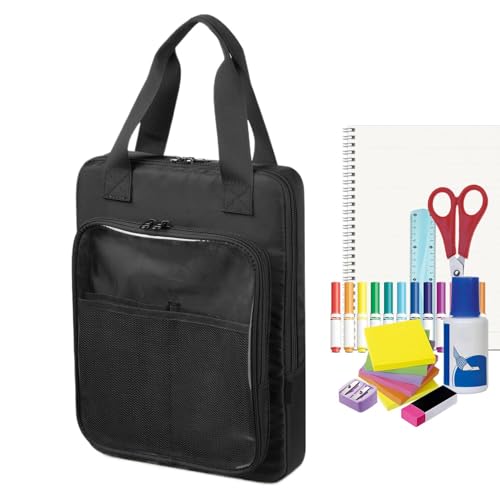 Taschen zur Aufbewahrung des Malbuchs - Maltür, tragbare Buch-Speichertasche mit transparentem Fenster | Schwarze Broschüre, wiederverwendbares Schulzubehör für Jungen, rag von Generisch