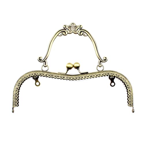 Taschenrahmen Verschluesse 20,5 cm Retro Präge Blume Goldene Metall Kuss Eimer Geldbörse Rahmen for Taschen Griff Verschluss Zu Die Tasche DIY Zubehör FüR DIY Handtasche(20.5CM Cinnamon) von Generisch