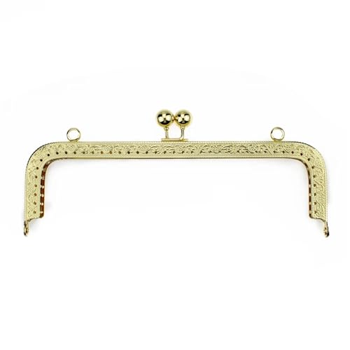 Taschenrahmen Verschluesse 20CM Rechteck Prägung Perlen Kuss Metall Geldbörse Rahmen Verschluss for DIY Handtasche Tasche Frauen Clutch Taschen Zubehör FüR DIY Handtasche(20CM Gold) von Generisch