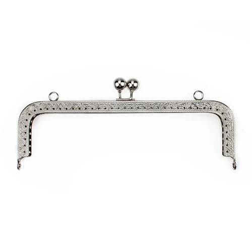 Taschenrahmen Verschluesse 20CM Rechteck Prägung Perlen Kuss Metall Geldbörse Rahmen Verschluss for DIY Handtasche Tasche Frauen Clutch Taschen Zubehör FüR DIY Handtasche(20CM Silver) von Generisch