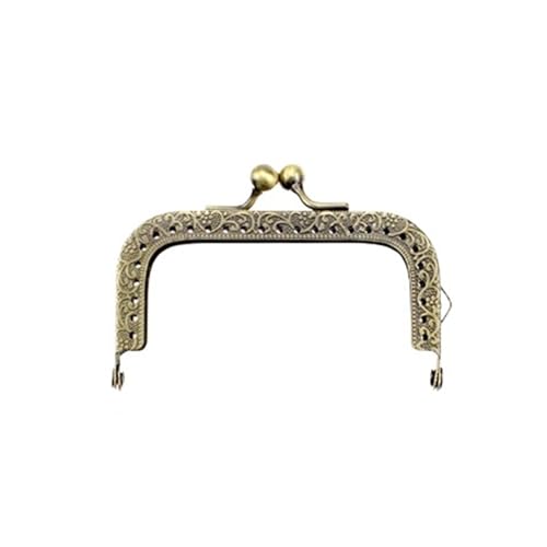 Taschenrahmen Verschluesse 8,5/10,5/12,5/15/18/20,5 cm Rechteck Prägung Legierung Metall Kuss Geldbörse Rahmen Bronze nähen Verschluss for Tasche Geldbörse Zubehör FüR DIY Handtasche(8.5CM) von Generisch