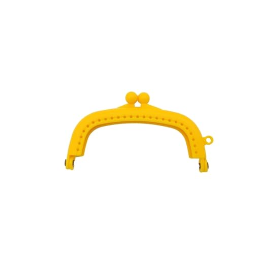 Taschenrahmen Verschluesse 8,5 cm Arc Harz Kunststoff Geldbörse Rahmen mit Loch Kuss Verschluss for Frauen Taschen Handtaschen DIY häkeln Tasche Machen Zubehör FüR DIY Handtasche(Yellow) von Generisch