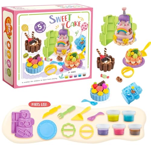 Teigspielset, Farbiges Teigspielzeug Für Kinder, Play Food Modeling Tools Kit, Ton- Und Modellierwerkzeug-Set, Art Clay & Dough, Spielknete-Set Für Kinder, Mädchen Und Teigspielset, Farbiges Teigspielzeug Für Kinder, Play Food Modeling Tools Kit, Ton- Und Modellierwerkzeug-Set, Art Clay & Dough, Spielknete-Set Für Kinder, Mädchen Und von Generisch