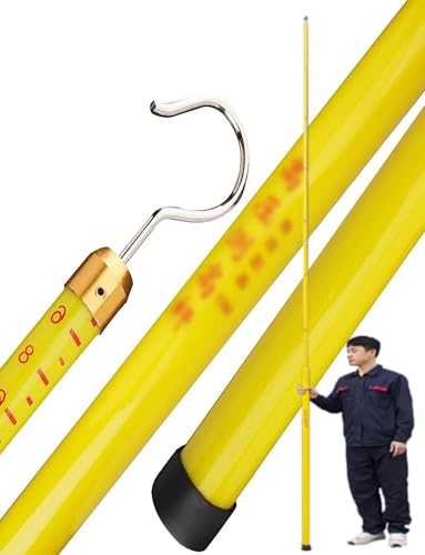 Teleskop-Messlineal mit Haken for stromführende Leitungen und Bauarbeiten, Höhenmessstab aus Epoxidharz for Leitungsmonteure(7meter) von Generisch