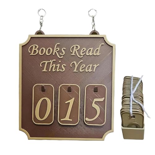 Theken-Bücherdekor, hängendes Bücherregal, Theke, Schild, Buchecken- , modernes Bücherregal, Bücher, die dieses Jahr gelesen werden, bis zu 999, Ornament für Leser, Bibliothek, Studium, Frauen von Generisch