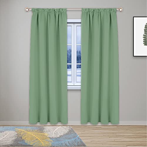 Thermoisolierte Verdunkelungsvorhänge für Schlafzimmer und Wohnzimmer, weiche Bleistiftfalten, Fensterbehandlungen für Kinder, Obstgrün, 279,4 x 165,1 cm, energieeffizient, lichtblockierend von Generisch