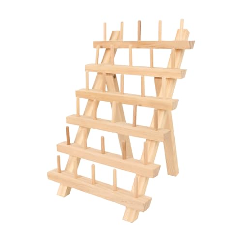 Thread-Spulenhalter, Fadenspulen-Organizer – Fadenhalter mit klappbaren Holzbeinen, Mehrzweck-Organizer für Stickerei, Nähen, Perücken, Quilten von Generisch