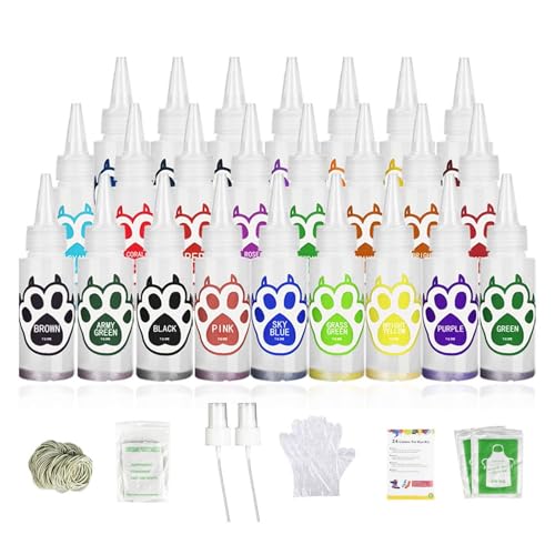Tie Dye Kit | Kreative Textilfarbe | Farben Ink Grieing-Dye | Lebendige Farben mit 24 lebendigen Farben vorgefüllte Flaschen geeignet für Mode, Stoffkunst und Gruppenaktivitäten geeignet von Generisch