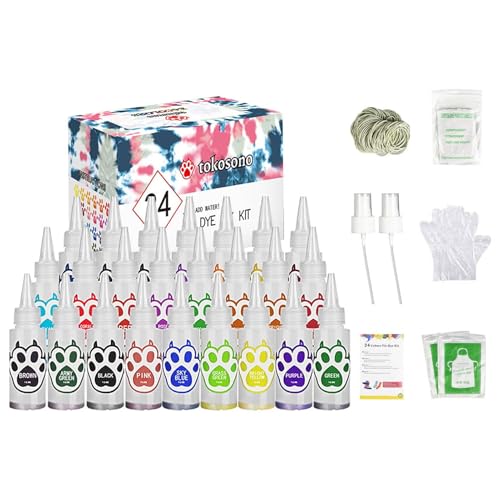 Tie Dye Set - Textil Painting | 24 prellenierte lebendige Farben, Kunsthandwerk für Kinder und Erwachsene, Stoff, Party, Kunsthandwerk, kreative Projekte von Generisch