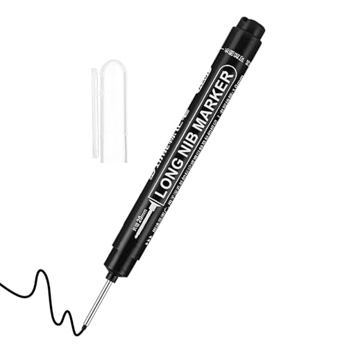 Tieflochmarker mit langem Kopf, Marker mit langer Spitze | 20 mm/0,79 Zoll langer Spitzenmarker für den Bau,Schnell trocknender Carpenter Ink Marker, Reach Permanent Marker für Badezimmer, Holzbearbei Tieflochmarker mit langem Kopf, Marker mit langer Spitze | 20 mm/0,79 Zoll langer Spitzenmarker für den Bau,Schnell trocknender Carpenter Ink Marker, Reach Permanent Marker für Badezimmer, Holzbearbei von Generisch