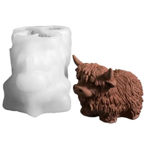 Tier Silikonformen | 3D Harzformen,Lebensmittelechte Hochlandkuh Backform Für Kuchen Seife Kerze Eiswürfel Bonbons Handwerk Tier Silikonformen | 3D Harzformen,Lebensmittelechte Hochlandkuh Backform Für Kuchen Seife Kerze Eiswürfel Bonbons Handwerk von Generisch