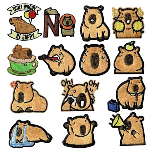 Tier Stickerei Aufnäher | Capybara Form Applikationen Für Kleidung - 14 Stücke Applikationen Für Hüte Jacken Jeans Rucksäcke Uniformen Stofftiere Heimtextilien Oberbekleidung Mäntel Tier Stickerei Aufnäher | Capybara Form Applikationen Für Kleidung - 14 Stücke Applikationen Für Hüte Jacken Jeans Rucksäcke Uniformen Stofftiere Heimtextilien Oberbekleidung Mäntel von Generisch
