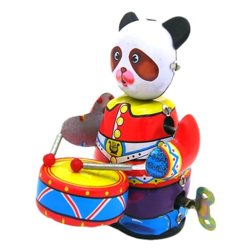 Tierisches Uhrwerk-Spielzeug, Panda-Spielzeug zum Aufziehen,Spielzeugroboter aus Metall, trommelnder Panda, zum Aufziehen - Sammelfigur als Tischdekoration für Erwachsene und Kinder für Café, Cafeteri Tierisches Uhrwerk-Spielzeug, Panda-Spielzeug zum Aufziehen,Spielzeugroboter aus Metall, trommelnder Panda, zum Aufziehen - Sammelfigur als Tischdekoration für Erwachsene und Kinder für Café, Cafeteri von Generisch