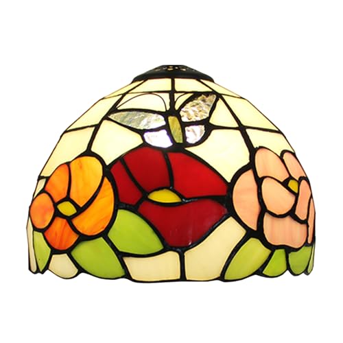 Tiffany-Lampenschirm, Vintage-Stil, 20,3 cm breit, Buntglas-Schmetterling-Design für Tisch-, Anhänger- und Schreibtischlampen, perfekte Heimdekor-Lichtabdeckung Tiffany-Lampenschirm, Vintage-Stil, 20,3 cm breit, Buntglas-Schmetterling-Design für Tisch-, Anhänger- und Schreibtischlampen, perfekte Heimdekor-Lichtabdeckung von Generisch