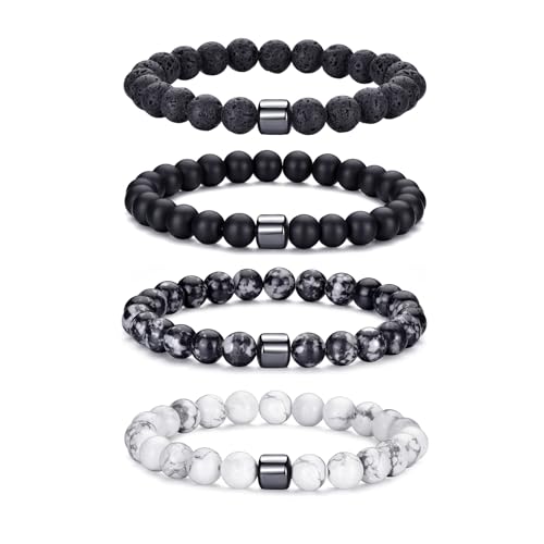 Tigerauge-Armband für Herren, 8 mm, Naturstein, dehnbar, verstellbar, schwarze Kristallperlen, Armband für Männer und Frauen, Geschenke Tigerauge-Armband für Herren, 8 mm, Naturstein, dehnbar, verstellbar, schwarze Kristallperlen, Armband für Männer und Frauen, Geschenke von Generisch