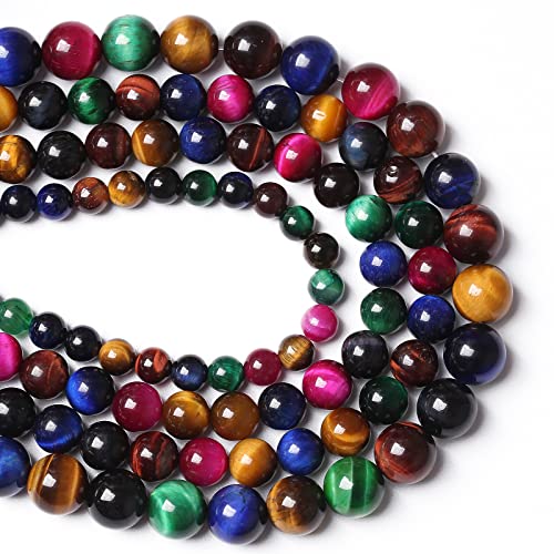 Tigeraugen-Natursteinperlen, Kristall-Abstandshalter, lose Perlen für Schmuckherstellung, Armband, 1 Strang, 38,1 cm, 36 Stück Tigeraugen-Natursteinperlen, Kristall-Abstandshalter, lose Perlen für Schmuckherstellung, Armband, 1 Strang, 38,1 cm, 36 Stück von Generisch