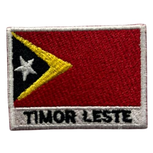 Timor Leste bestickte Flagge mit Namen Patch Aufbügeln/Aufnähen Abzeichen Nationalsymbol Militär Patch für Kleidung Rucksäcke Kappen von Generisch