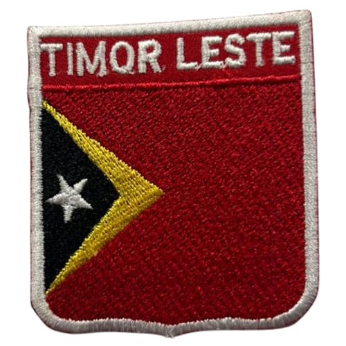 Timor Leste bestickte Schildflagge mit Namen Patch Aufbügeln/Aufnähen Abzeichen Nationalsymbol Militär Patch für Kleidung Rucksäcke Kappen von Generisch