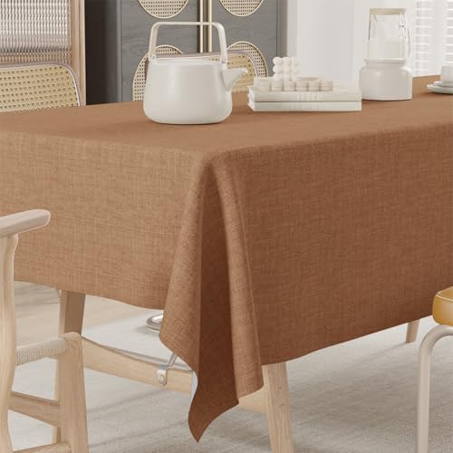 Tischdecke, 100 x 100 cm, Dunkelrosa, rechteckig, Baumwolle, Leinen, knitterfrei, wiederverwendbar, Tischdecken für Küche, Esszimmer, Tischplatte von Generisch