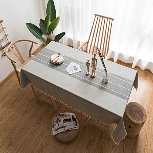Tischdecke, groß, rechteckig, Polyester, gestreift, 140 x 180 cm, für Mahlzeiten im Freien, perfekte Tischdekoration von Generisch