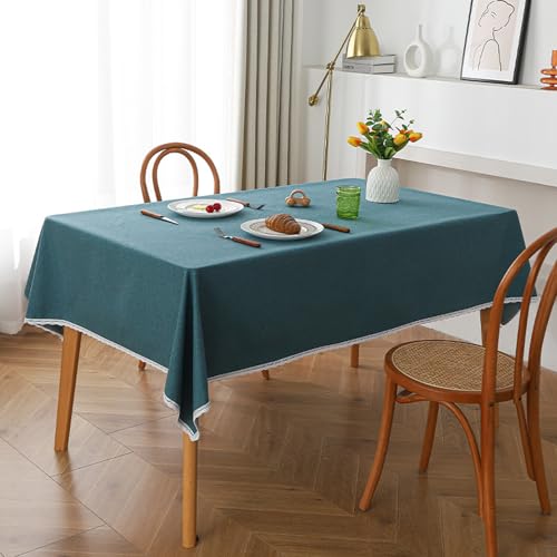 Tischdecke, wasserdicht, rechteckig, 110 x 160 cm, abwischbar, Kunstleinen, Tischdecke für Esszimmer, Küche, Innen- und Außenbereich, Dunkelblau Tischdecke, wasserdicht, rechteckig, 110 x 160 cm, abwischbar, Kunstleinen, Tischdecke für Esszimmer, Küche, Innen- und Außenbereich, Dunkelblau von Generisch