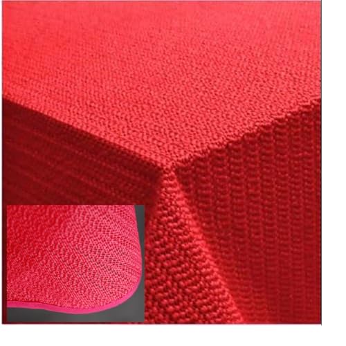 Tischdecke 130x160 cm Gartendecke Rot mit Saum abwaschbar Gartentischdecke Balkon Terrasse wetterfest (Rot) von Generisch