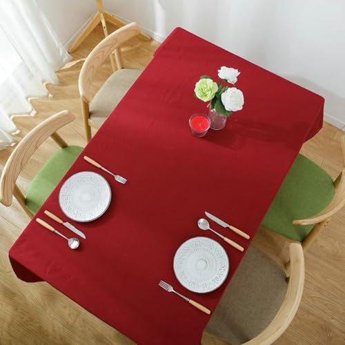 Tischdecke Rechteckig 110x170cm Abwaschbar Baumwolle Tischdecke für 4-6 Personen Solide Weinrot Fleckenabweisend Ideal für Wohnzimmer Esszimmer Langlebig & Elegant Tischdecke Rechteckig 110x170cm Abwaschbar Baumwolle Tischdecke für 4-6 Personen Solide Weinrot Fleckenabweisend Ideal für Wohnzimmer Esszimmer Langlebig & Elegant von Generisch