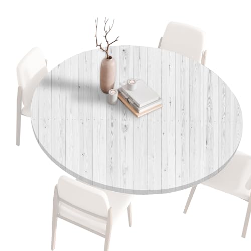Tischdecke Rund Gartentischdecke Rund 140 120 80 60 cm, Spanntischdecke Rund Tablecloth, Tischdecke Rund Outdoor Abwaschbar Tischtücher, Round Table Cloth, Runde Tischdecke für draußen 100cm G von Generisch