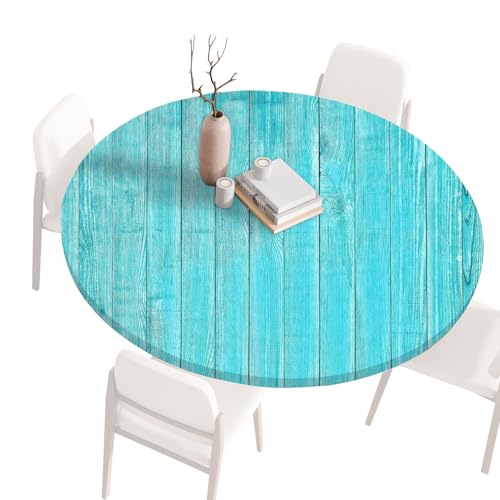 Tischdecke Rund Gartentischdecke Rund 140 120 80 60 cm, Spanntischdecke Rund Tablecloth, Tischdecke Rund Outdoor Abwaschbar Tischtücher, Round Table Cloth, Runde Tischdecke für draußen 90cm B von Generisch