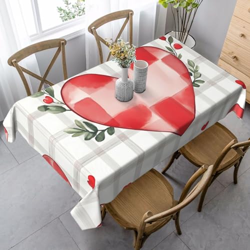 Tischdecke mit Herzblättern, rechteckig, 140 x 90 cm, romantische Tischdecke für Esstisch, knitterfrei, Tischdecke für Zuhause, drinnen und draußen, Party-Dekoration Tischdecke mit Herzblättern, rechteckig, 140 x 90 cm, romantische Tischdecke für Esstisch, knitterfrei, Tischdecke für Zuhause, drinnen und draußen, Party-Dekoration von Generisch