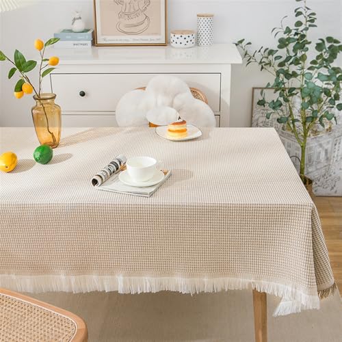 Tischdecke mit Quasten, knitterfrei, waschbar, für Hochzeiten, Partys, Küche und Esszimmer, 180 x 300 cm, Khaki Tischdecke mit Quasten, knitterfrei, waschbar, für Hochzeiten, Partys, Küche und Esszimmer, 180 x 300 cm, Khaki von Generisch